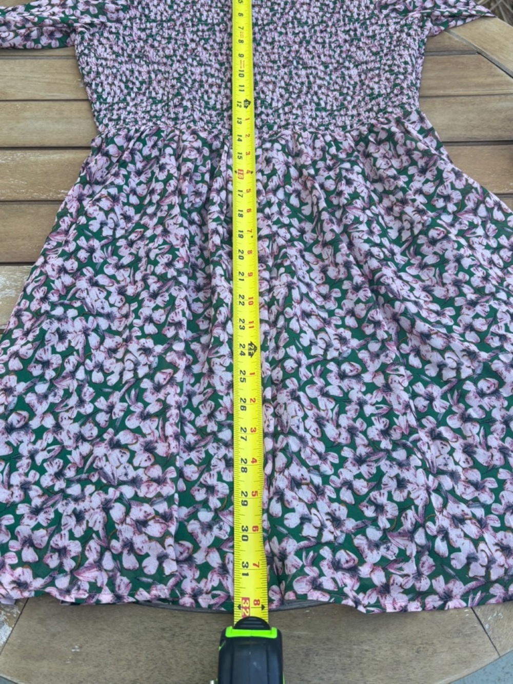 NWT Lulus Floral Forever Smocked Skater Dress - Pink & Green - Size M - Picture 11 of 12